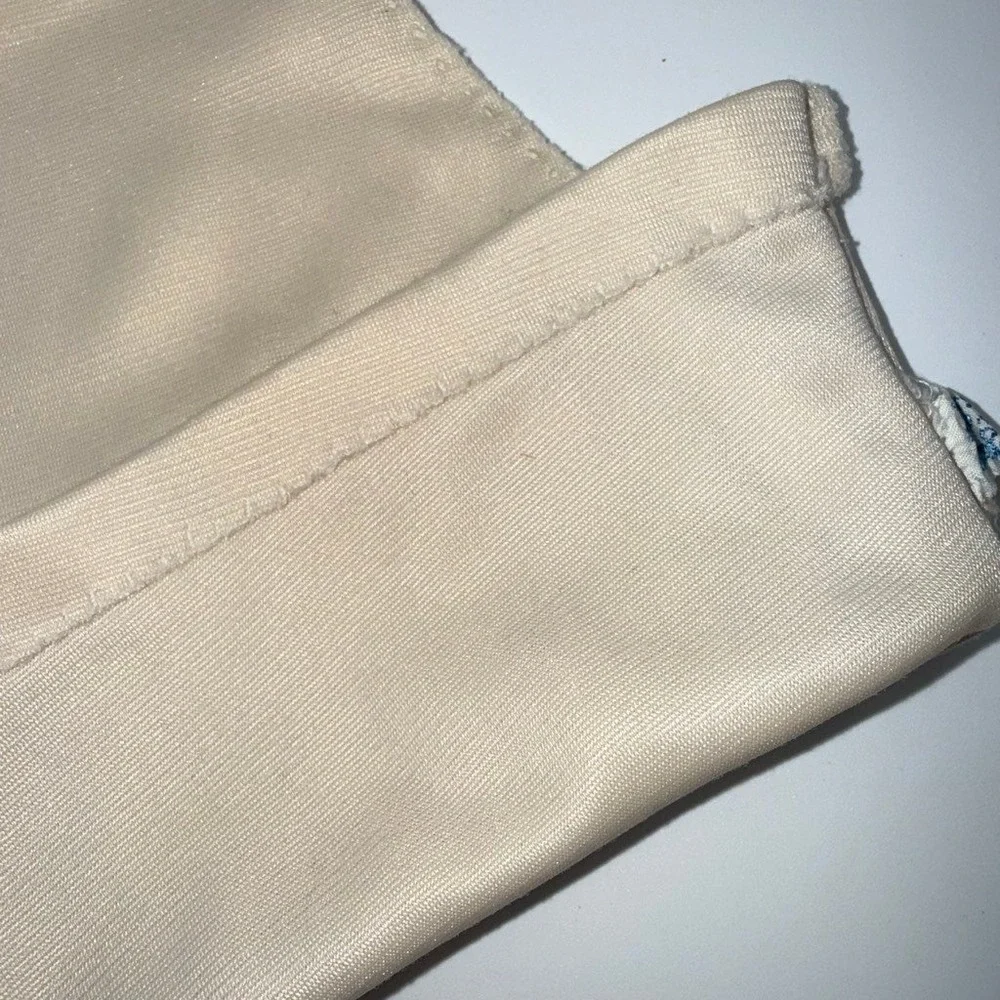 Vintage Van Raalte Ivory Cotton‎ Jersey Dress Gloves Mid Forearm 1950s 13
